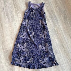 Vintage 90's Women's 8 Purple and Animal Print Sleeveless Maxi Dress Whimsygoth